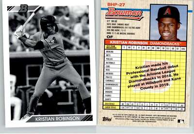 Kristian Robinson 2020 Bowman Heritage Black & White BHP-27 Diamondbacks