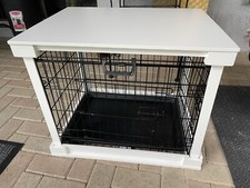 Crate End Table Small Dog Puppy Pet Kennel House Indoor Wooden Furniture Cage
