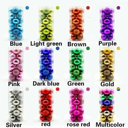 24PCS Glitter Christmas Ball Xmas Tree Baubles Hanging Ornament Party Decor - Picture 8 of 8