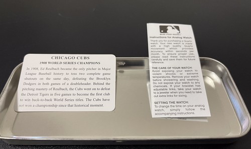 Chicago Cubs 1908 World Series Edition. Game Time Quartz Watch MLB Baseball NIP - Picture 6 of 7