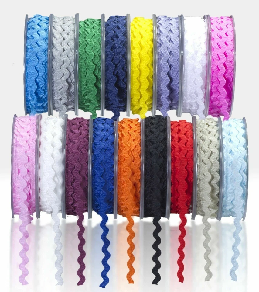 RIC RAC Ribbon Braid Trimming Reel Rolls 20 Metre 6mm Sewing Wedding Decor Craft