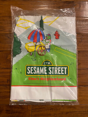 Vintage 1998 Sesame Street Elmos Neighborhood Vinyl Play Mat New in package.