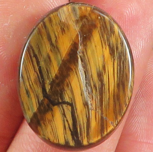Oeil de tigre en cabochon ovale de 29,81Cts - Foto 3 di 3