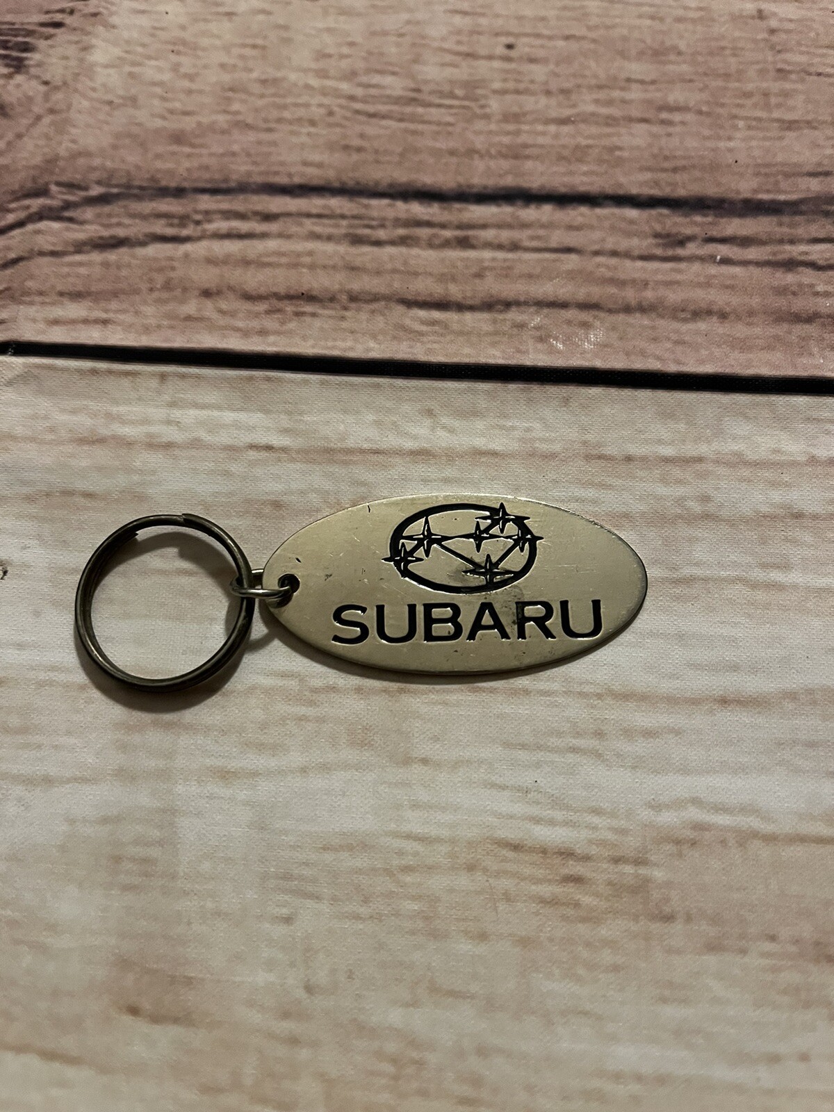 Vintage Subaru Keychain Subaru Logo Oval Key Tag Keyring Key Chain