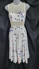 Reformation Crepe Illusion Dress w/ Hearts Size XS Recycled Fabrics