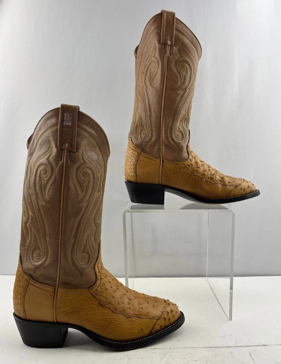 Round toe 2025 ostrich boots