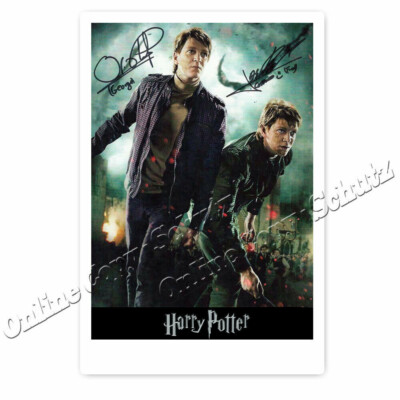 James & Oliver Phelps Fred & George Weasleyaus Harry Potter - Autogrammfotokarte