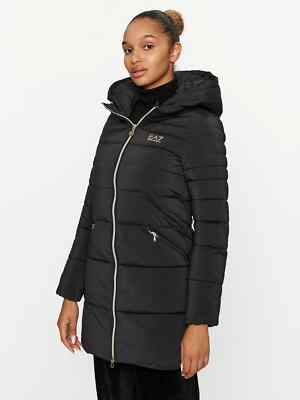 EA7 Women's Synthetic Puffer Jacket Art. 6RTL01 TNDAZ - White And Black
