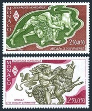 Monaco B100, B102, MNH. Red Cross 1981-1982. Labors of Hercules.