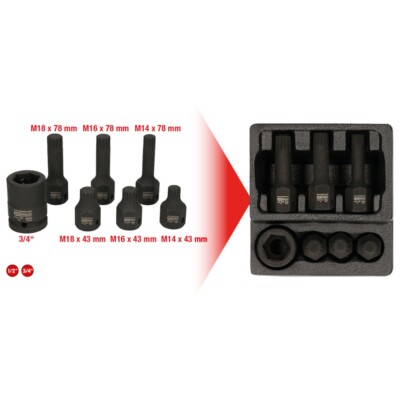 KS Tools 1/2  , Special Compass Wrench Set, M14-M18 - 515.1160