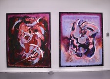 ?Bacchanalian Chaos?,  Abstract Diptych on canvas, Both 180x220cm