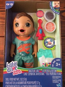 baby alive snackin luke brunette