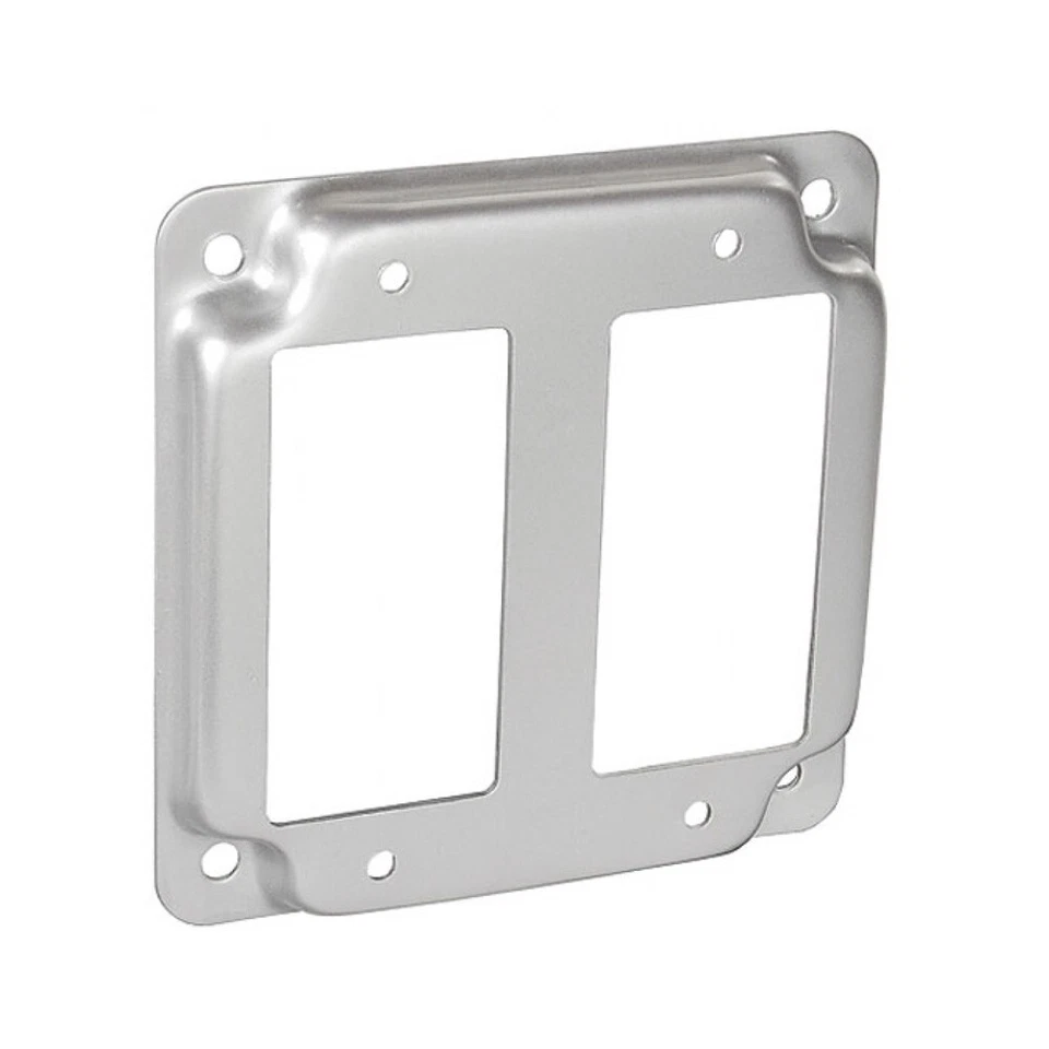 UNBRANDED//GENERIC 4" Square Finished Metal Electrical Box Cover 2 GFCI Decora Decorator