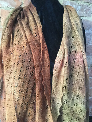 MoBair Baby Alpaka handgefärbte Stola weiche herbstliche Farben 72x26