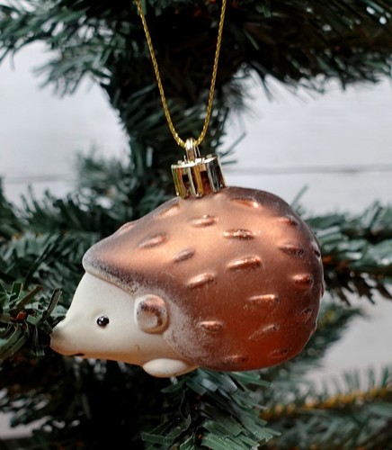 Hedgehog Christmas Ornament Animals Holiday Tree Decor Gifts Shatter Proof Xmas - Picture 2 of 4