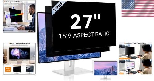 27-Inch Reversible Privacy Screen - Eye Protection & Scratch Resistant Filter - Picture 2 of 11