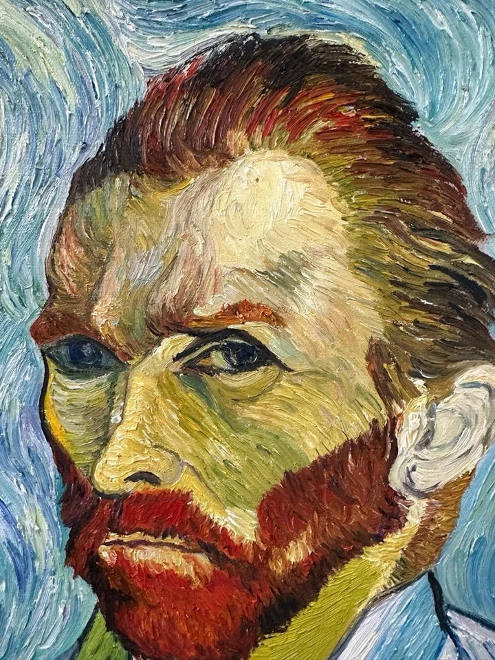 Después de Vincent Van Gogh: autorretrato 1899, óleo sobre lienzo Foto 3 de 4