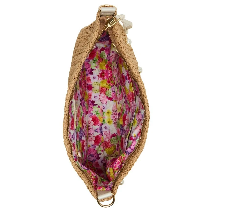 Bolso de hombro BETSEY JOHNSON perlas cultivadas paja hobo - Natural (Defectuoso) Foto 2 de 4