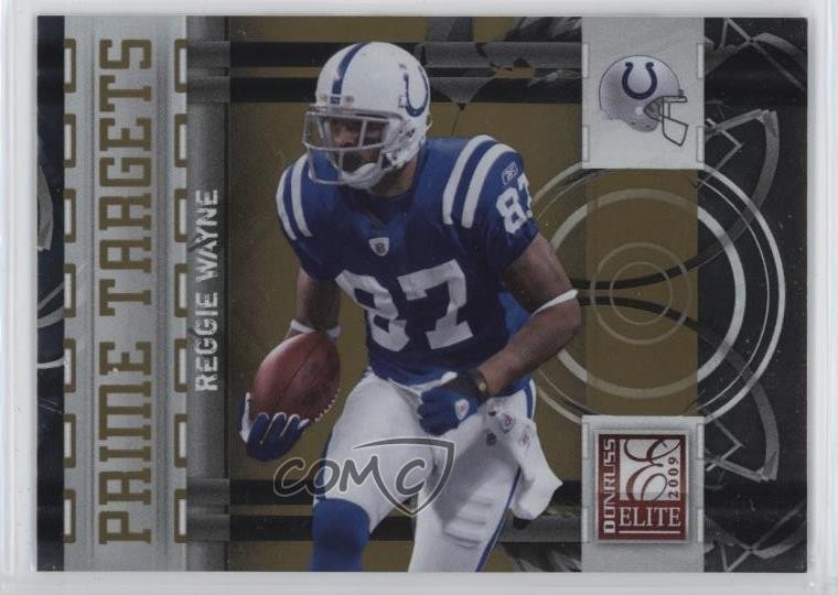 2009 Donruss Elite Prime Targets Gold 764/899 Reggie Wayne #5 oh4