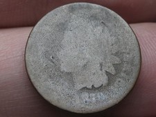 1870 or 1879 Indian Head One Cent Penny- Bold N, Heavily Worn