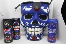 Pepsi Dia De Muertos Carla Fernandez Skull Cooler and Can Promotional