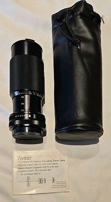 Vivitar 70-210mm 1:4.5 Macro Focusing Zoom 52mm Lens w Booklet & Protective Case
