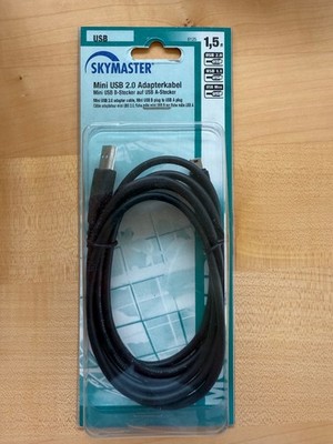 USB-A zu USB Mini-B Adapterkabel USB 2.0  schwarz NEU+ OVP