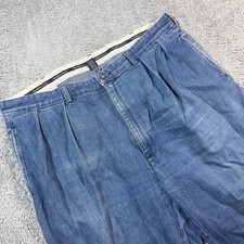 VTG Polo Ralph Lauren Denim Andrew Pant Trousers Men 40x32 Double Pleated Baggy