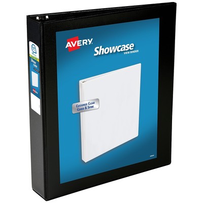 Avery Showcase 1 1/2'' 3-Ring View Binders Slant Ring Black (19650)