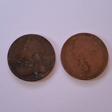 2 x Victorian One Penny Coins 1889 & 1897