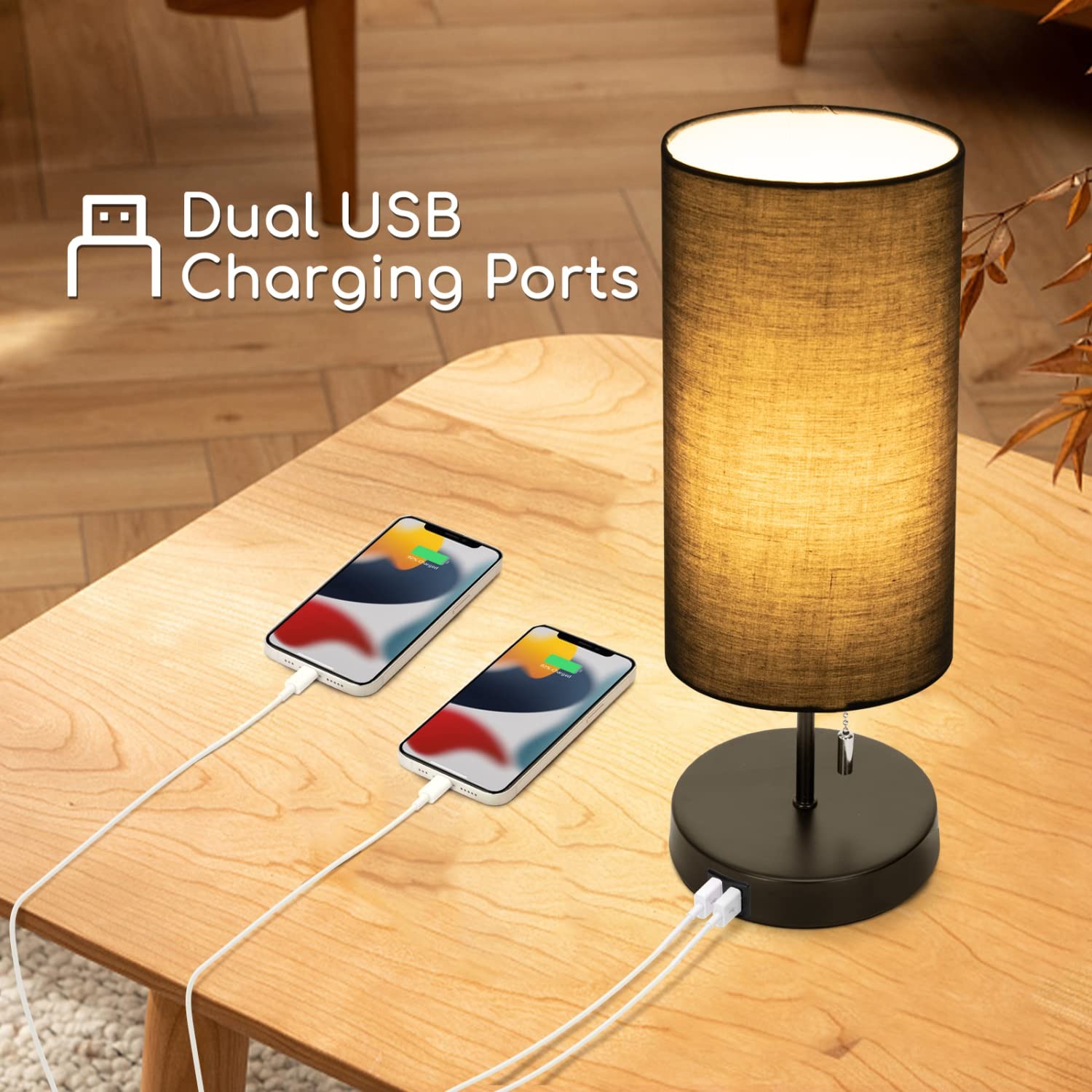 Lampe de Table E27 Design Moderne avec Station de Charge USB Intégrée - 3