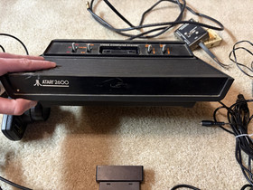 Atari 2600 Vader Black Console Bundle Controllers Cables AstroBlast UNTESTED