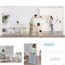 194-Inch Super Wide Adjustable Baby Gate Play Yard 2-in-1 Bonus Kit 4 Count