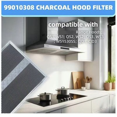 2 Pack Range Hood Filter Replacement Spare Part Metal Texture for Grease Capture