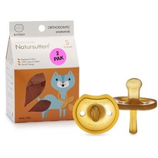 Pacifiers 0-6 Months - 2-Pack Butterfly Shield Orthodontic Nipple Natural Rub...