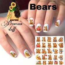 Teddy Bears Waterslide Nail Art Decals Set Of 50 Instructions Bonus SP