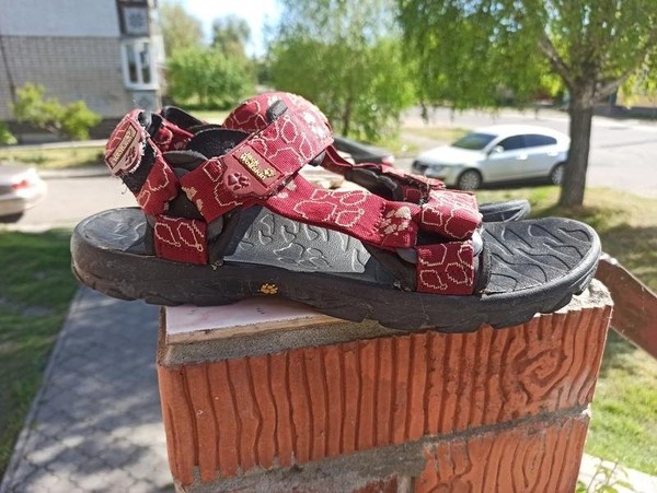 Women Jack Wolfskin Sandals Burgundy Textile 42