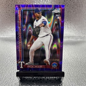 2025 Topps Chrome - Kumar Rocker #73 Purple Ray wave Refractor /250 (RC)