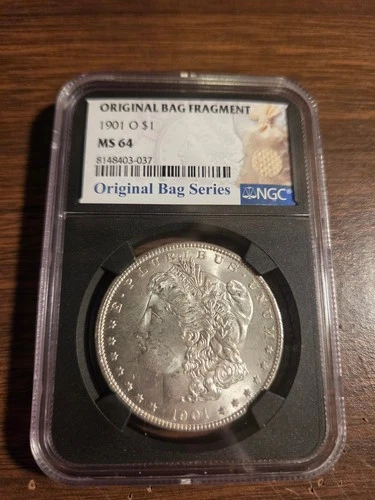 1901-O Morgan Silver Dollar Original Bag Fragment MS64 NGC