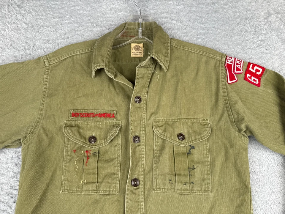 VINTAGE Boy Scouts of America Shirt Boy Medium Green 60s Mesa Arizona Sanforized - Image 4 of 4