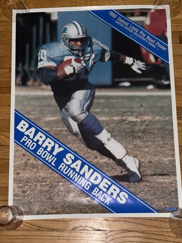 BARRY SANDERS Detroit Lions 1992 NFL Pro Bowl Series 19x25 POSTER - Picture 3 of 6