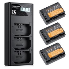 3-Pack NP-FZ100 Battery and Upgraded LCD Battery Charger Compatible with Sony...