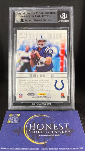 Andrew Luck (RC) Grade 8.5 - 2012 Panini Prizm Silver Prizm Rookie Impact #1 - Picture 2 of 2