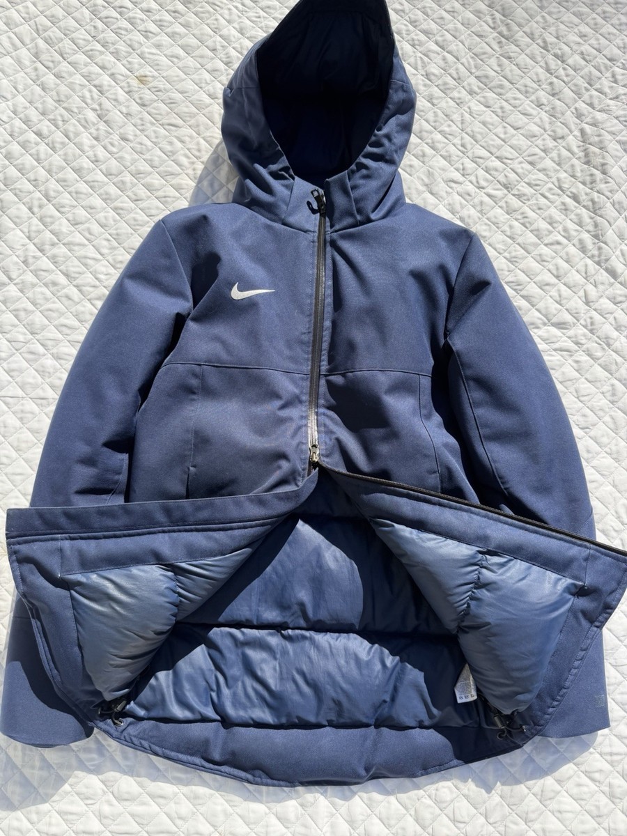 Nike Team Training 550 Down Fill Hooded Parka Jacket Navy 915036