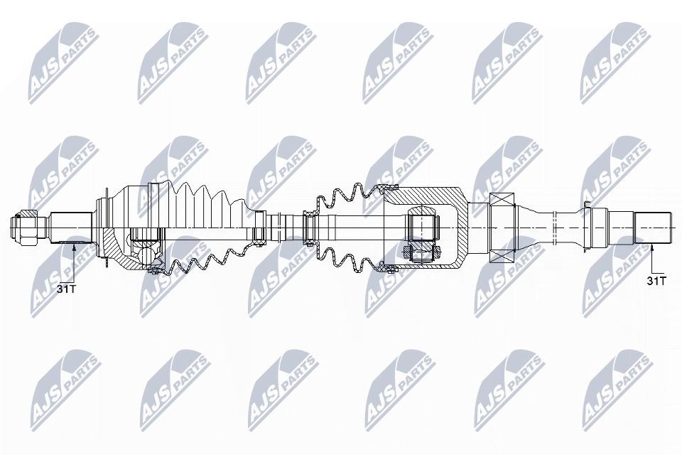 NTY Drive Shaft NPW-MZ-041 For Mazda Front Axle Right Side, New