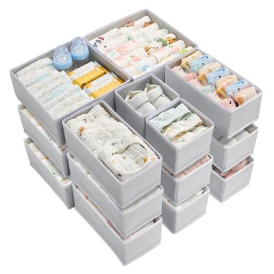 18 Pack Baby Clothes Organizer, Dresser Drawer Organizer for Baby Clothing, F...