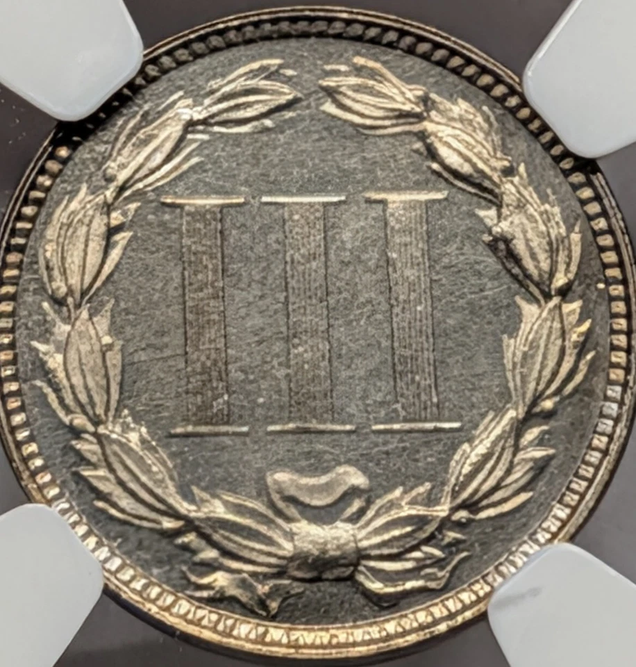 1876 PR65 NGC Proof Three Cent Nickel Obverse Cameo - Image 3 of 3