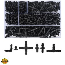 300 Pcs Irrigation Fittings Kit, Drip Irrigation Barbed Connectors 1/4'' Tubing