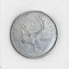 1964 Canada 25 Cents Quarter, .800 Silver Coin
