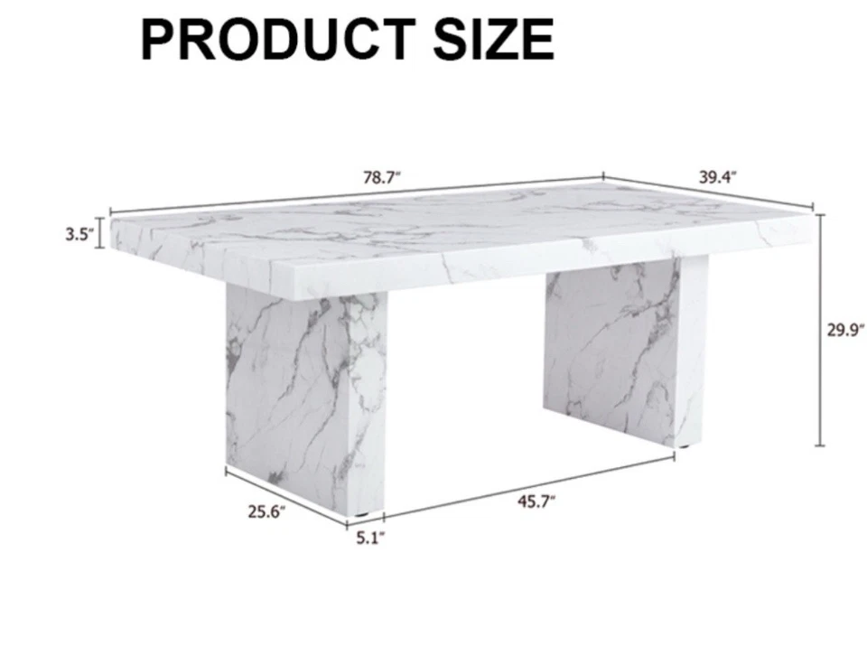 Mesa de comedor de mármol sintético 6-8 Foto 2 de 2